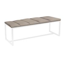 Calçadeira Industrial Carla 90cm Solteiro Quarto Box Cama Ferro Branco Sintético Bege - Ahz Móveis