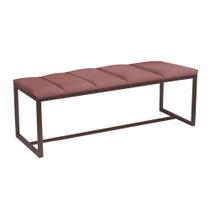 Calçadeira Industrial Carla 90cm Solteiro Quarto Box Cama Ferro Marrom Suede Rose - Ahz Móveis