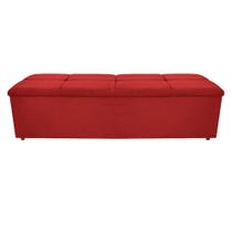 Calçadeira Munique 140 cm Casal Corano Vermelho - Doce Sonho Móveis