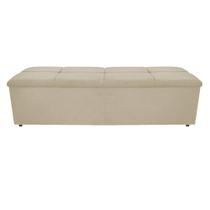 Calçadeira Munique 140 cm Casal Suede Bege AM Decor