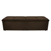 Calçadeira Munique 140 cm Casal Suede Marrom - Doce Sonho Móveis