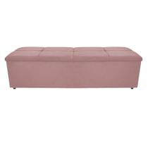 Calçadeira Munique 140 cm Casal Suede Rosê AM Decor