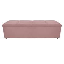 Calçadeira Munique 140 cm Casal Suede Rosê - Doce Sonho Móveis