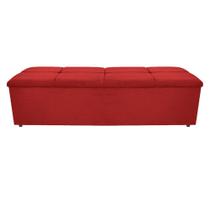 Calçadeira Munique 160 cm Queen Size Corano Vermelho - ADJ Decor