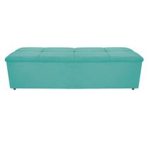 Calçadeira Munique 160 cm Queen Size Suede Azul Tiffany AM Decor