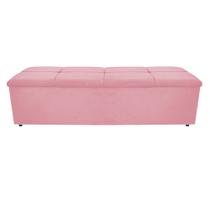 Calçadeira Munique 160 cm Queen Size Suede Rosa Bebê AM Decor