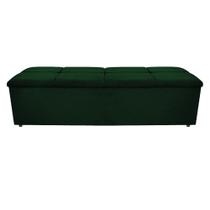 Calçadeira Munique 160 cm Queen Size Suede Verde - Doce Sonho Móveis