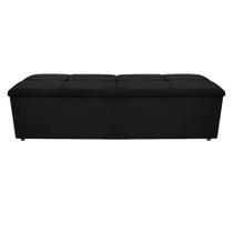 Calçadeira Munique 195 cm King Size Corano Preto - ADJ Decor