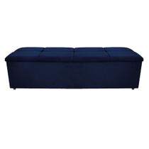 Calçadeira Munique 195 cm King Size Suede Azul Marinho AM Decor