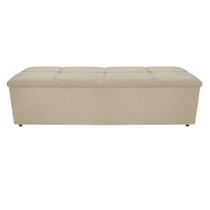 Calçadeira Munique 195 cm King Size Suede Bege AM Decor