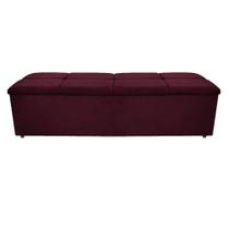 Calçadeira Munique 195 cm King Size Suede Bordô AM Decor