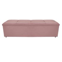 Calçadeira Munique 195 cm King Size Suede Rosê AM Decor