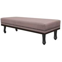 Calçadeira Queen Orlando P02 160 cm para cama Box Linho Rosê - Amarena Móveis