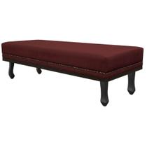 Calçadeira Queen Orlando P02 160 cm para cama Box Suede Bordô - Amarena Móveis