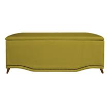 Calçadeira Recamier Baú Casal 140cm Greta Suede Mostarda - DS Estofados