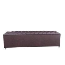 Calçadeira Recamier Baú Casal King 190cm Sofia material sintético Marrom - DS Móveis