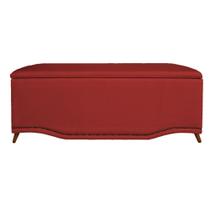 Calçadeira Recamier Baú Casal King 195cm Greta Suede Vermelho - DS Estofados