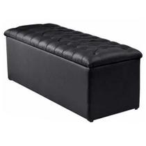 Calçadeira Recamier Baú Casal King 195cm Sofia Napa Preto - DS Estofados Calçadeira Recamier Baú Casal King 195cm Sofia Napa Preto - DS Estofados