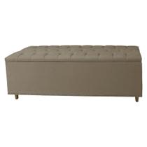 Calçadeira Recamier Baú Casal Queen 160cm Diana Suede Capuccino - DS Estofados