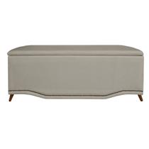 Calçadeira Recamier Baú Casal Queen 160cm Greta Suede Bege - DS Estofados