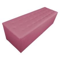 Calçadeira Recamier Baú Casal Super King 195cm Juliana Suede Rosa - DS Estofados