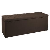 Calçadeira Recamier Baú King 1,95m Madrid Suede Marrom - Pallazio Calçadeira Recamier Baú King 1,95m Madrid Suede Marrom - Pallazio