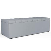 Calçadeira Recamier Baú Para Cama De Casal Dália 140x50 Cm W01 Suede Cinza - Lyam Decor Calçadeira Recamier Baú Para Cama De Casal Dália 140x50 Cm W01 Suede Cinza - Lyam Decor