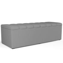 Calçadeira Recamier Baú Para Cama De Casal King 195x50 cm W01 Facto Cinza Lyam