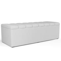 Calçadeira Recamier Baú Para Cama De Casal Queen Dália 160x50 Cm W01 Facto Branco - Lyam Decor