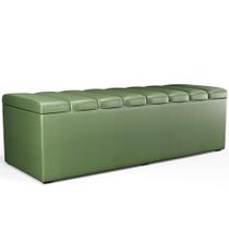 Calçadeira Recamier Baú Para Cama De Casal Queen Dália 160x50 Cm W01 Facto Verde Musgo - Lyam Decor