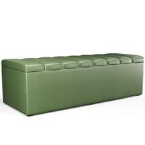 Calçadeira Recamier Baú Para Cama Queen Dália 160x50 Cm W01 Facto Verde Musgo Lyam Decor Calçadeira Recamier Baú Para Cama Queen Dália 160x50 Cm W01 Facto Verde Musgo Lyam Decor