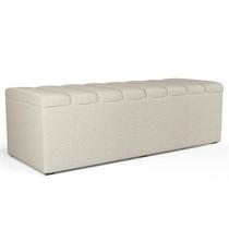 Calçadeira Recamier Baú Para Cama Queen Dália 160x50 Cm W01 Linho Champagne Lyam Decor Calçadeira Recamier Baú Para Cama Queen Dália 160x50 Cm W01 Linho Champagne Lyam Decor