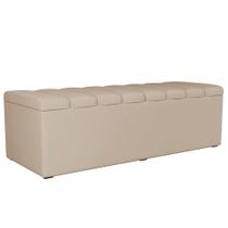 Calçadeira Recamier Baú Para Cama Queen Dália 160x50 Cm W01 Suede Bege Lyam Decor