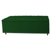 Calçadeira Recamier Baú Solteiro 90cm Diana Suede Verde - DS Estofados