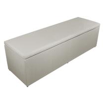 Calçadeira Recamier Baú Solteiro 90cm Eva Suede Bege - DS Estofados