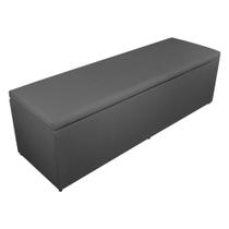 Calçadeira Recamier Baú Solteiro 90cm Eva Suede Cinza - DS Estofados