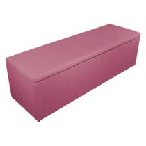 Calçadeira Recamier Baú Solteiro 90cm Eva Suede Rosa - DS Estofados