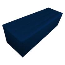 Calçadeira Recamier Baú Solteiro 90cm Juliana Suede Azul Marinho - DS Estofados
