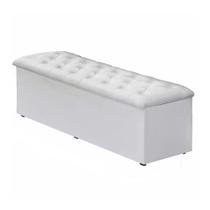 Calçadeira Recamier Baú Solteiro 90cm Sofia material sintético Branco - DS Móveis
