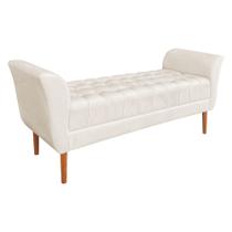 Calçadeira Recamier Casal 1,50m Londres Veludo Bege - Pallazio Calçadeira Recamier Casal 1,50m Londres Veludo Bege - Pallazio