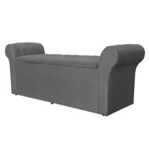 Calçadeira Recamier Casal 160cm Cancun Para Cama Box Suede - DS Estofados