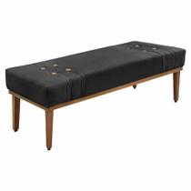 Calçadeira Recamier Queen 1,60m Gênova Veludo Preto - Pallazio