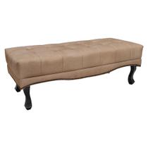 Calçadeira Recamier Queen 1,60m Vicenza Suede Bege - Pallazio