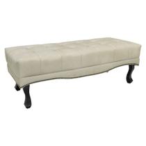 Calçadeira Recamier Queen 1,60m Vicenza Veludo Bege - Pallazio