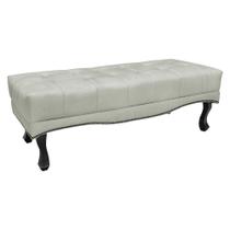 Calçadeira Recamier Queen 1,60m Vicenza Veludo Cinza Prata - Pallazio