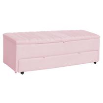 Calçadeira Recamier Sapateira Baú Ayla Suede Casal Queen 160cm Tampo Reto - Estopar