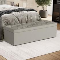 Calçadeira Sagitarius 160 para Cama Queen Couro Artificial Bege Aradecor