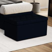 Calçadeira Sagitarius 90 Modulada Estofada N-025 Veludo Azul Marinho Aradecor Calçadeira Sagitarius 90 Modulada Estofada N-025 Veludo Azul Marinho Aradecor