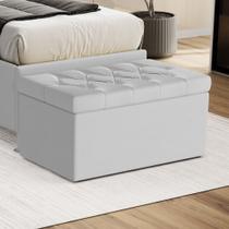 Calçadeira Sagitarius 90 para Cama de Solteiro Couro Branco Aradecor Calçadeira Sagitarius 90 para Cama de Solteiro Couro Branco Aradecor