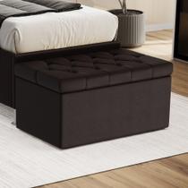 Calçadeira Sagitarius 90 para Cama de Solteiro Couro Marrom Aradecor